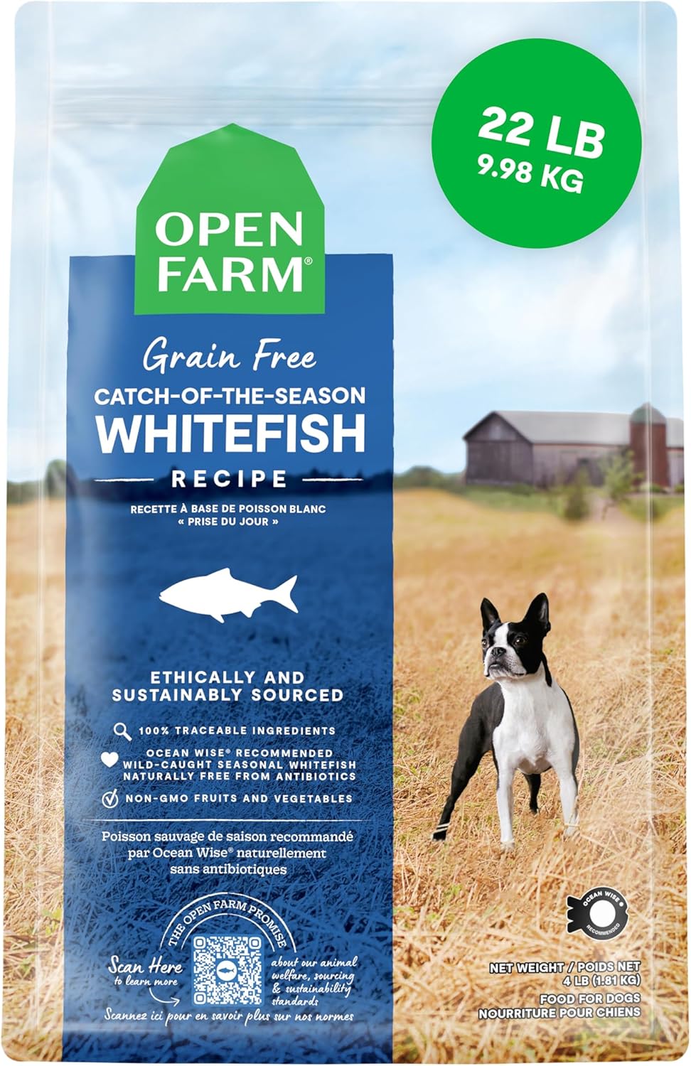 OPEN FARM DOG W FISH GF 22LB