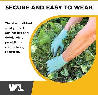 Wells Lamont Gardening Gloves for Women – Breathable Polyester, Seamless Fit – PU-Coated Palm for Grip & Durability