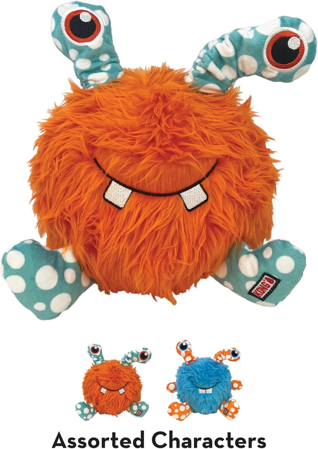 Kong Whipples Tough Squeaky Dog Plush Assorted XL