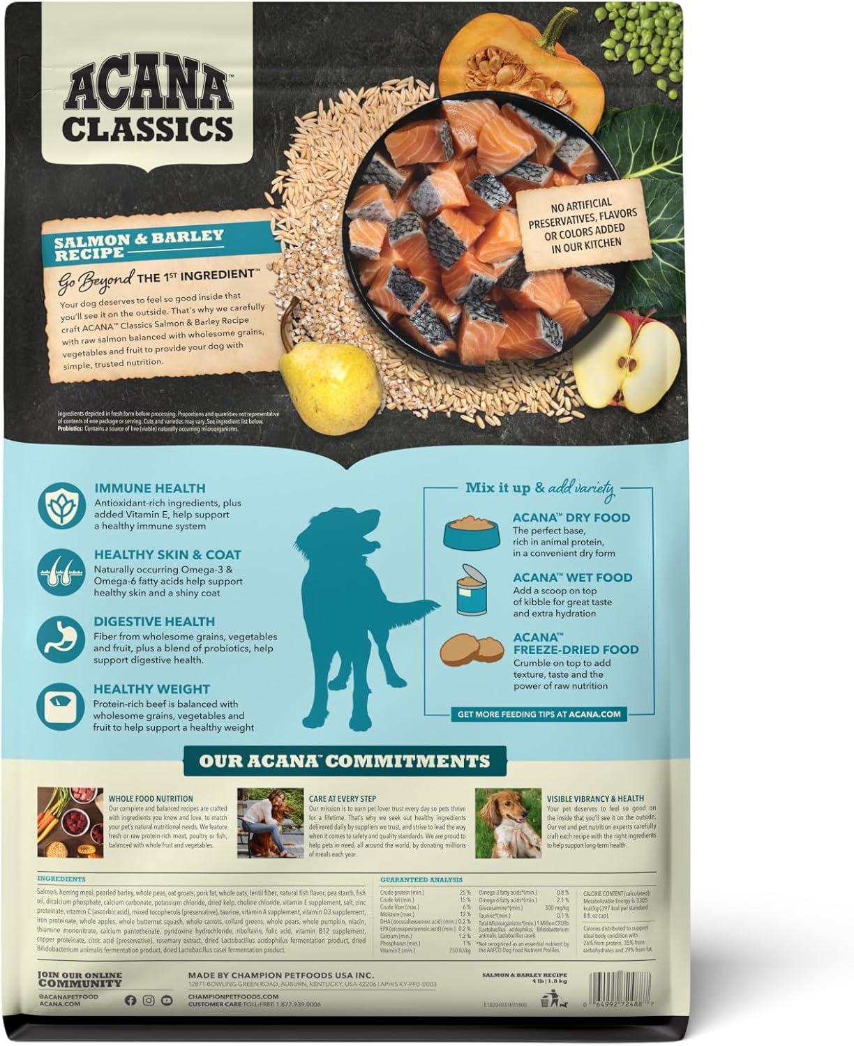 ACANA CLASSICS SALMON AND BARLEY 4LB