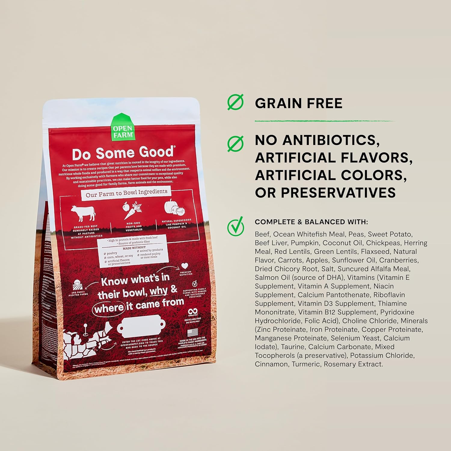 OPEN FARM GRAIN FREE DOG GRASS-FED BEEF 4LB