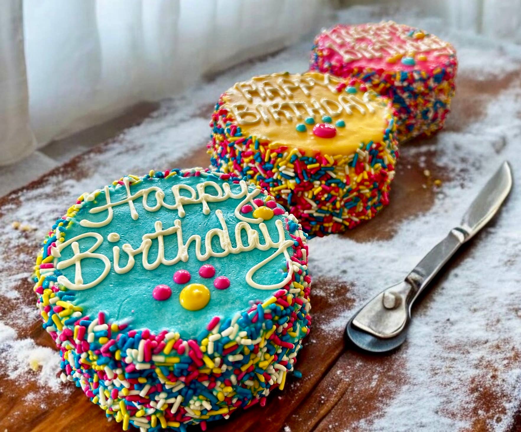 Colorful FIESTA Sprinkle Doggie Cake Treat