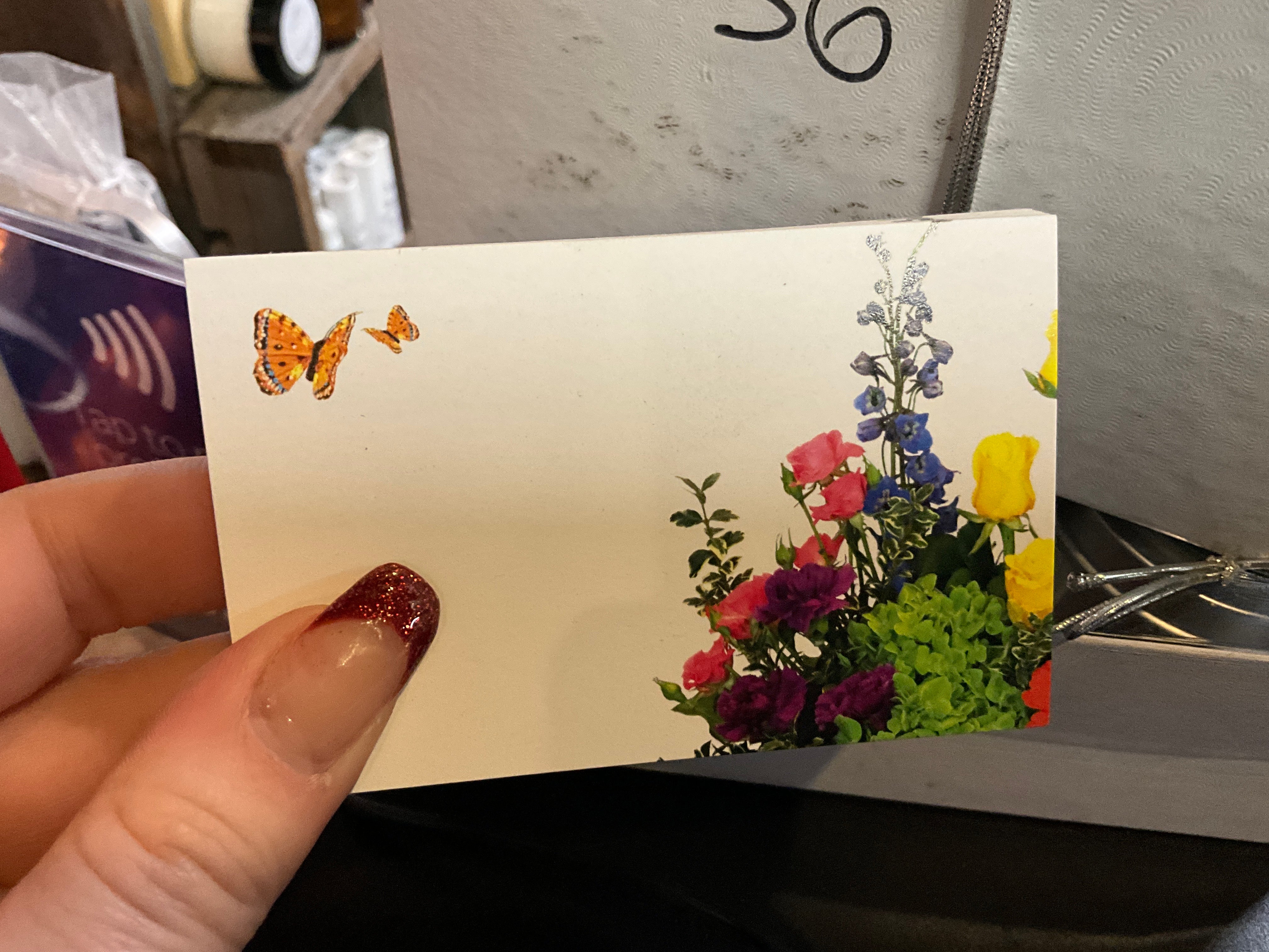 Butterfly w/ Floral - Arrangement Card