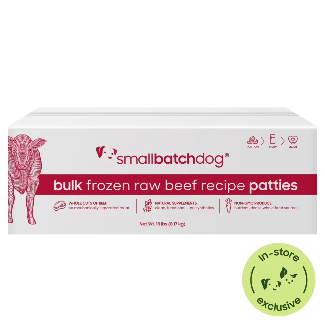 Smalbatch Frozen Raw Beef Patties Bulk Box 18lb