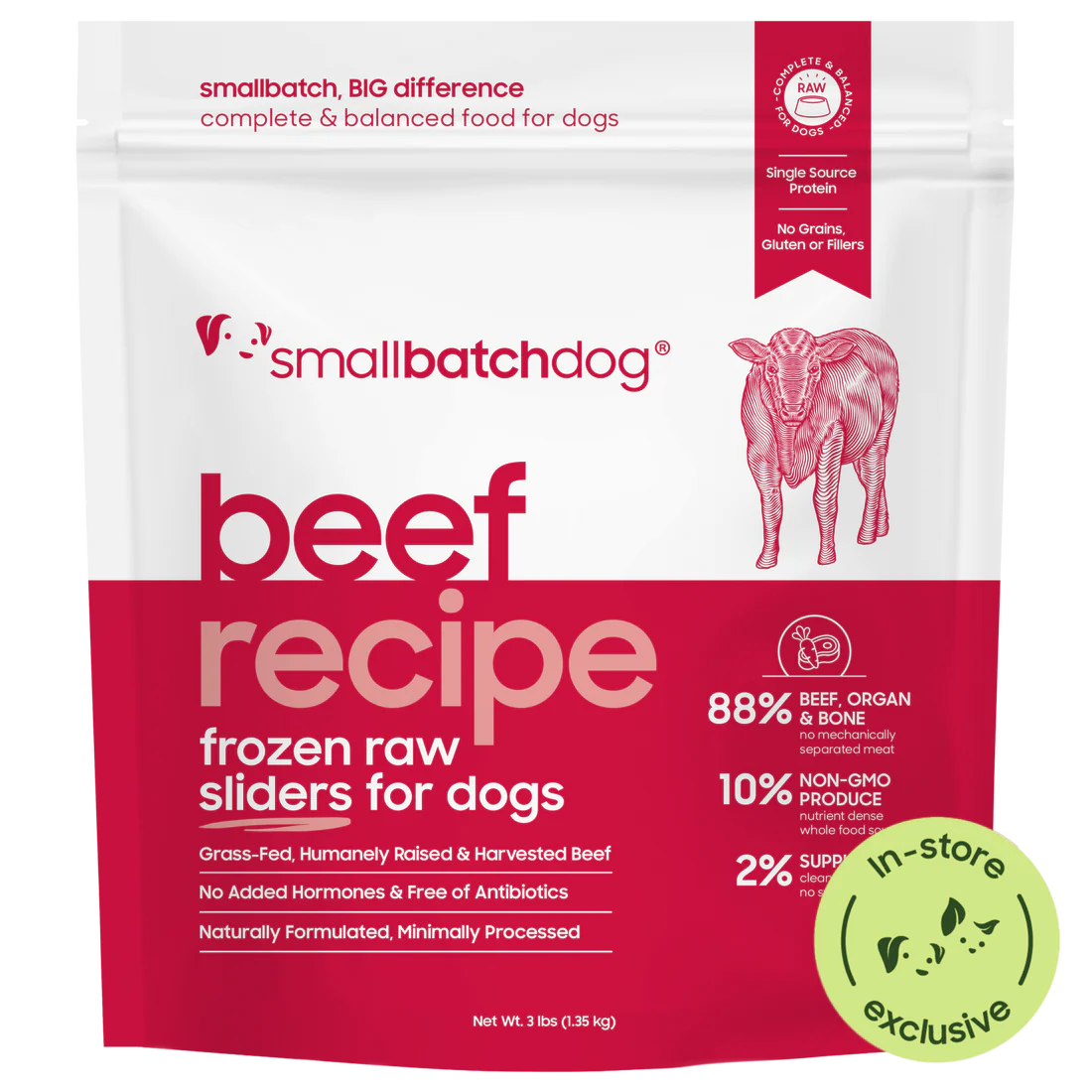 Smallbatch Frozen Raw Beef Sliders For Dogs 3lb