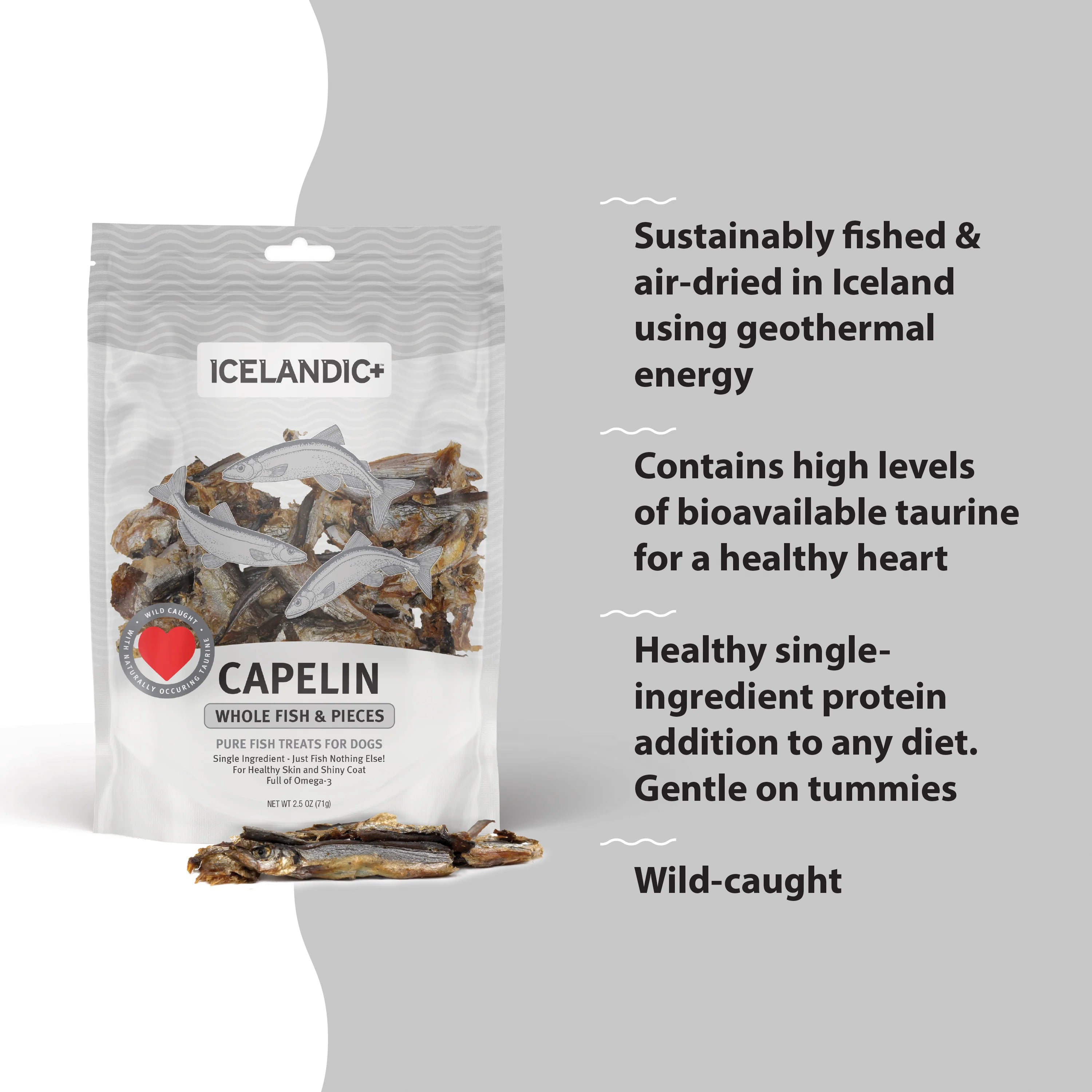 ICELANDIC CAPELIN WHOLE FISH & PIECES 1.5oz