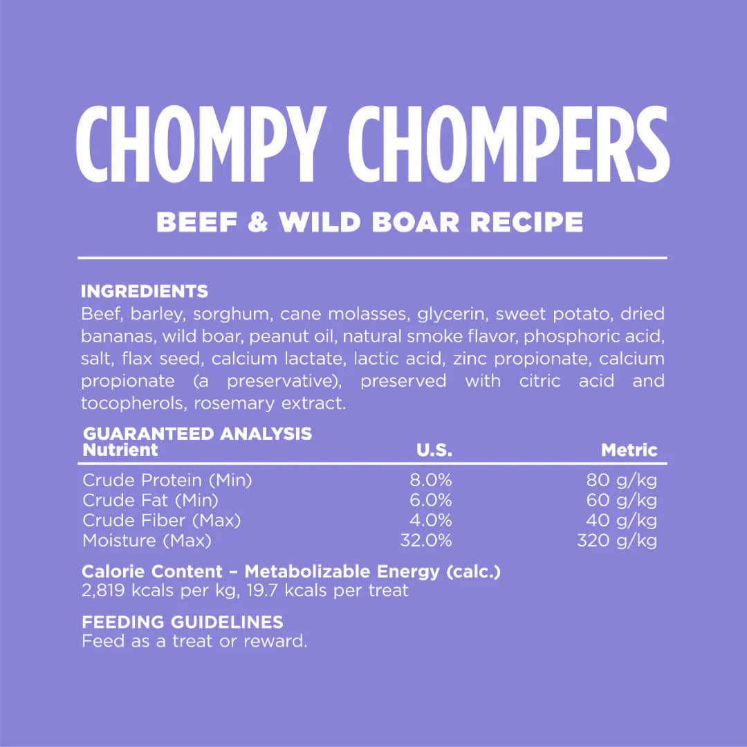Nutrisource Element Chompy Chompers Dog Treat 6oz Beef and Boar