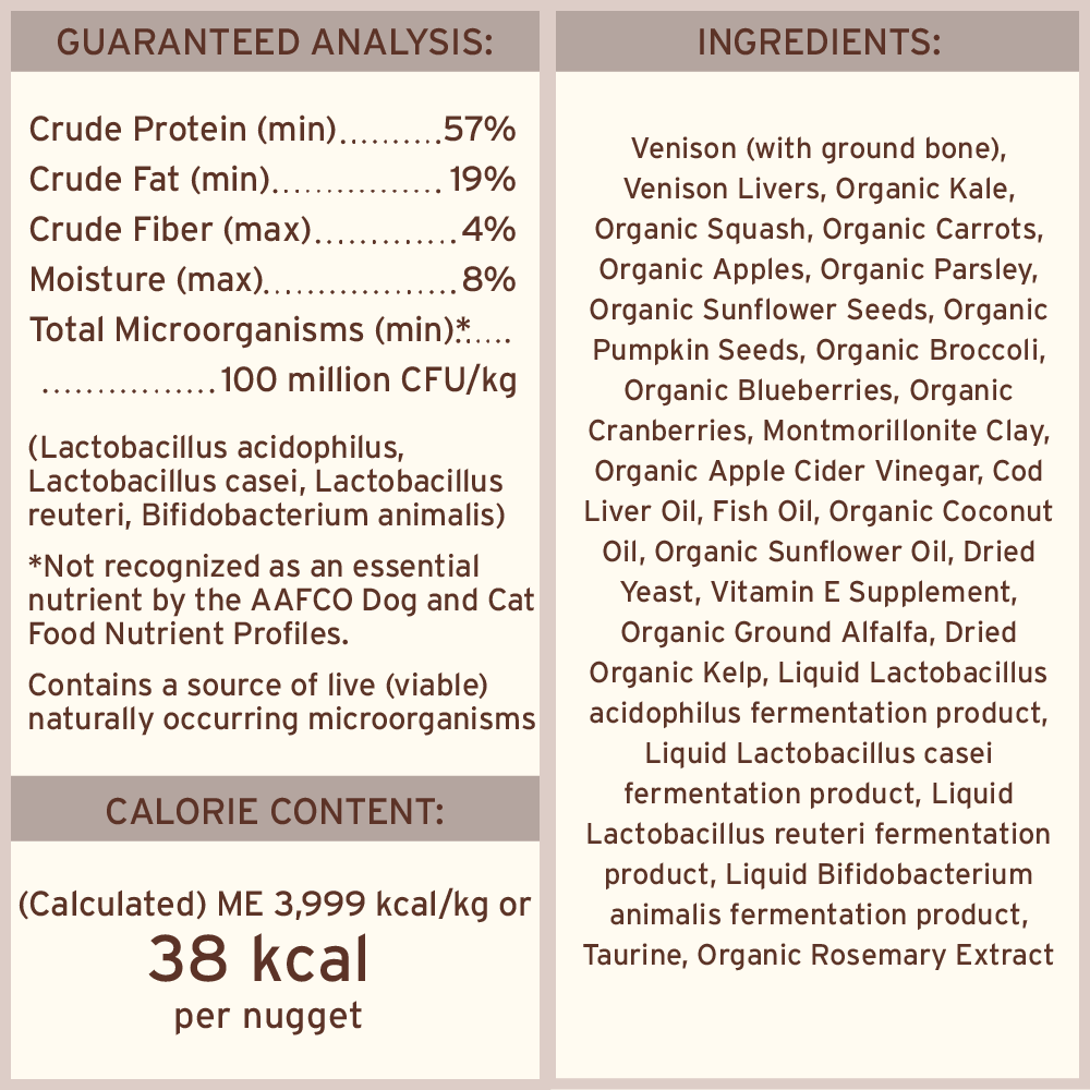 Primal Freeze-Dried Nuggets Venison Recipe for Dogs 5.5oz