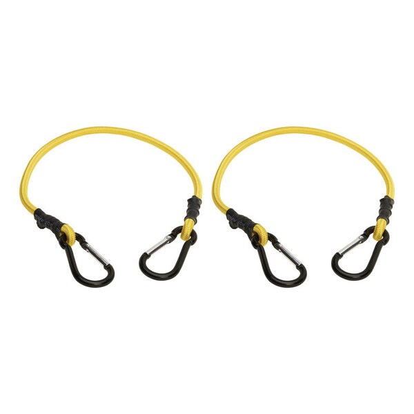 Yellow Carabiner Style Bungee Cord 24 in. Yellow 2PK