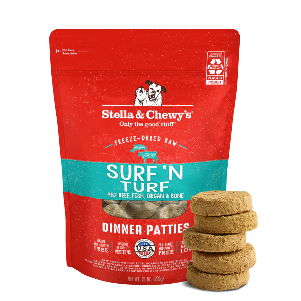 Stella & Chewy's Surf 'N Turf Freeze-Dried Patties for Dogs 14oz