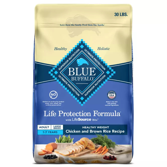 Blue Buffalo Life Protection Healthy Weight Chicken & Brown Rice Recipe Large Breed Adult Dry Dog Food 30lb