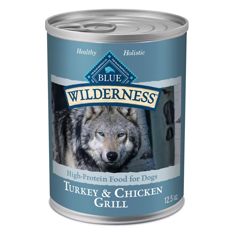 Blue Buffalo Wilderness High Protein Turkey & Chicken Canned Dog Food 12.5oz