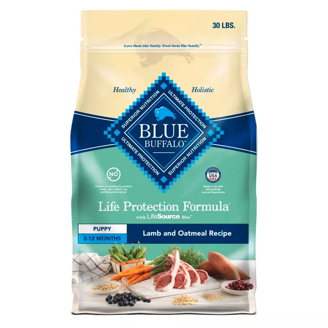 Blue Buffalo Life Protection Lamb & Oatmeal Recipe Puppy Dry Dog Food 30lb