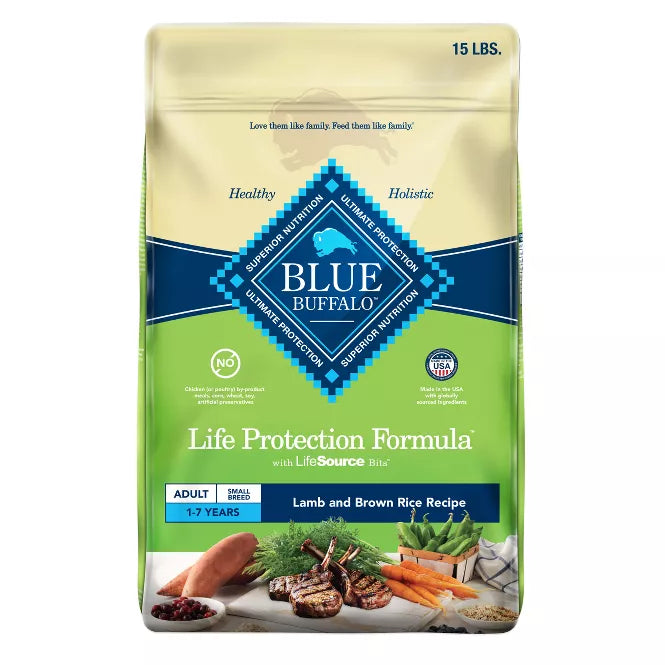 Blue Buffalo Lamb & Brown Rice Recipe Small Breed Adult Dry Dog Food 15lb