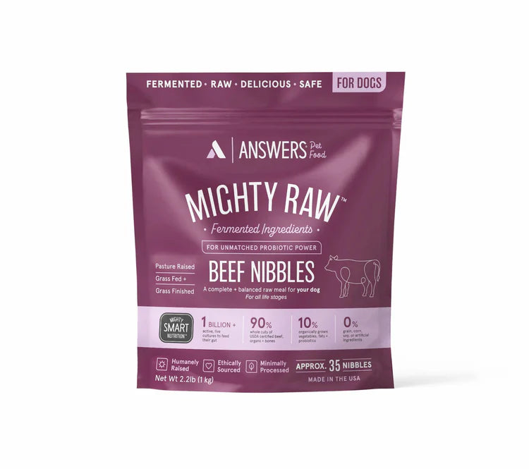 Answers Dog Frozen Raw Detailed Beef Patties 4lb