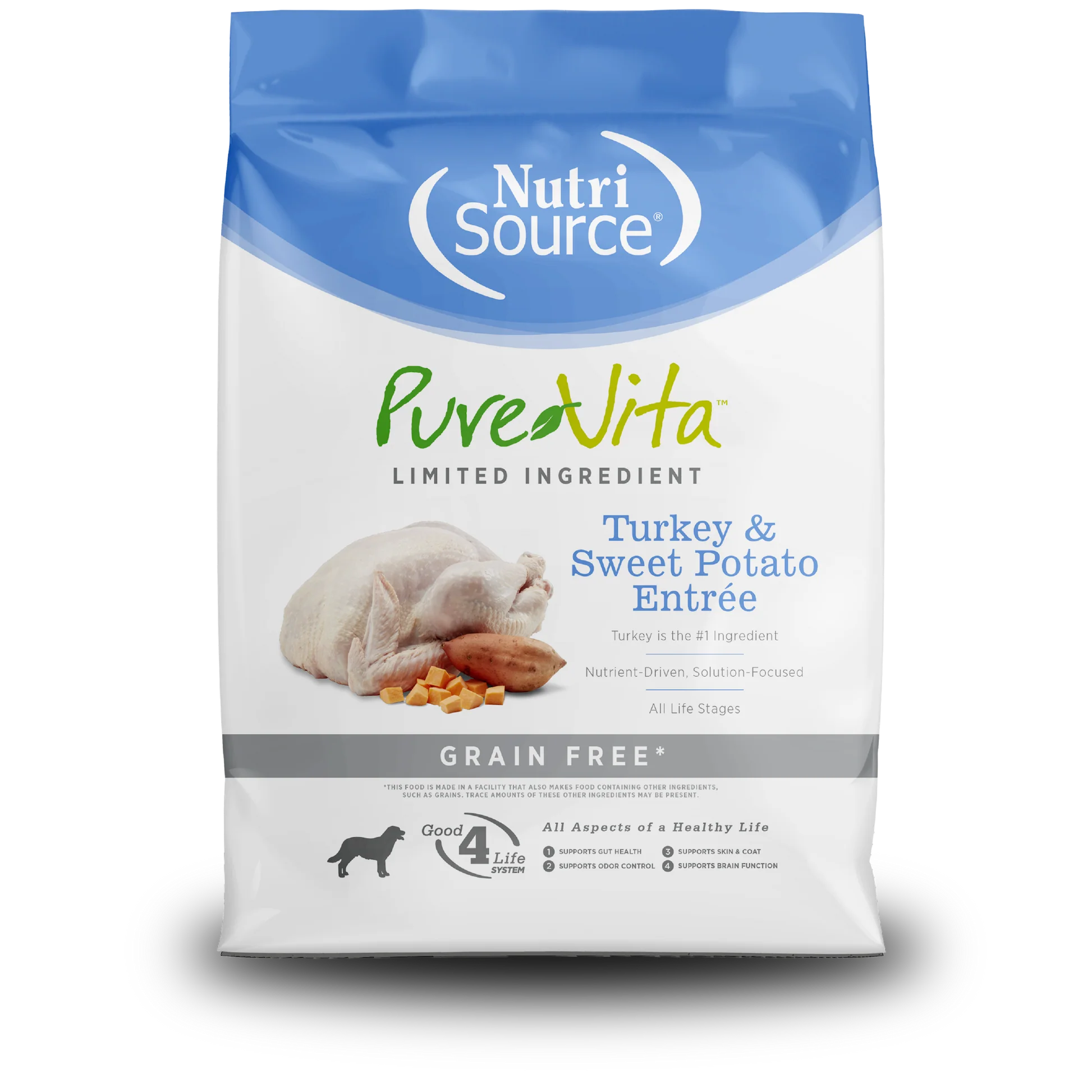 NutriSource PureVita Grain-Free Turkey & Sweet Potato Recipe Dry Dog Food 25lb