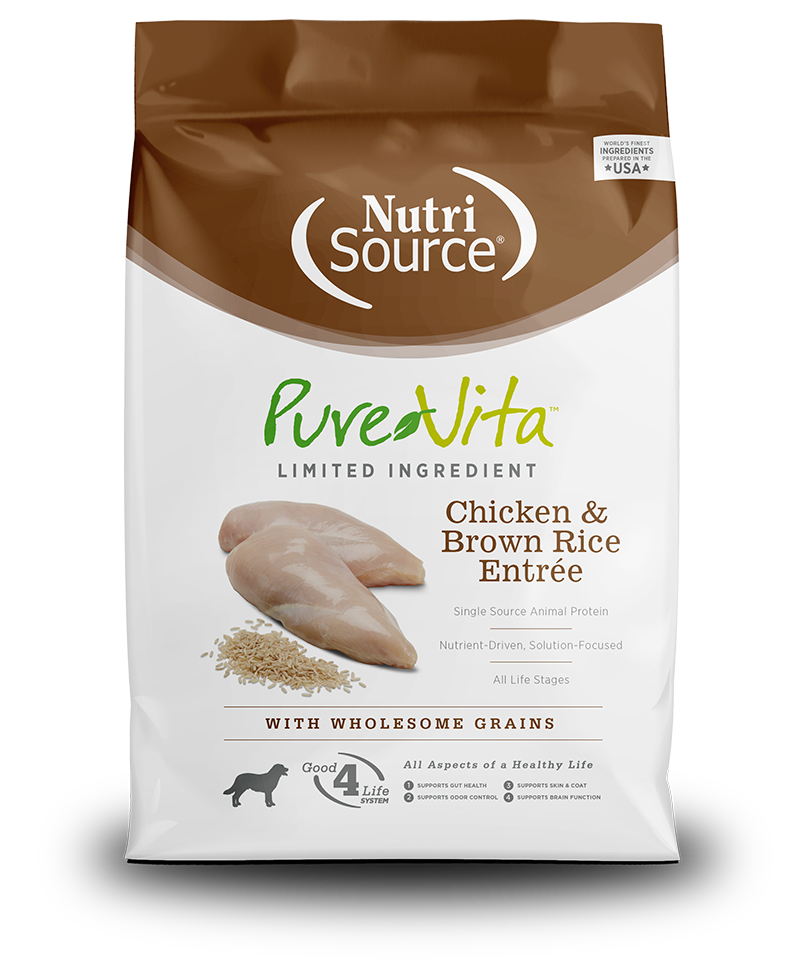 NutriSource PureVita Limited Ingredient Chicken and Brown Rice 4 LB