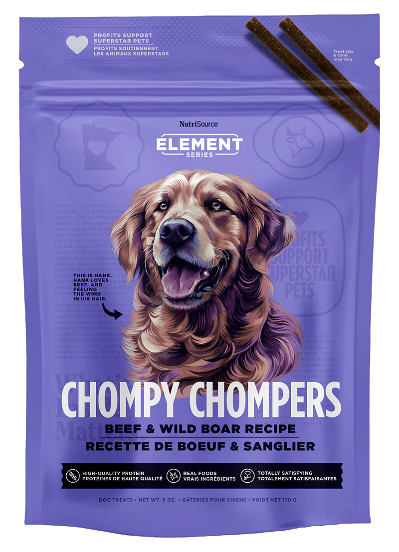 Nutrisource Element Chompy Chompers Dog Treat 6oz Beef and Boar