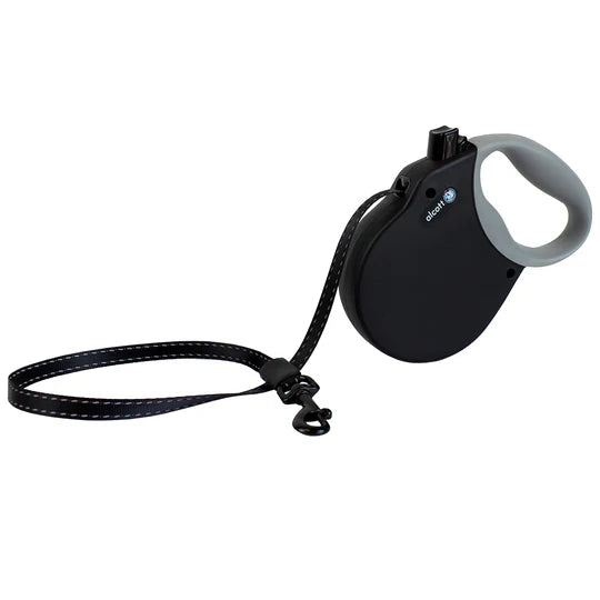 Alcott Adventures Retractable Reflective Leash Large Black