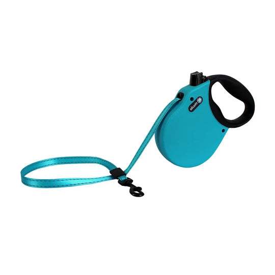 Alcott Adventures Retractable Reflective Leash Small Blue
