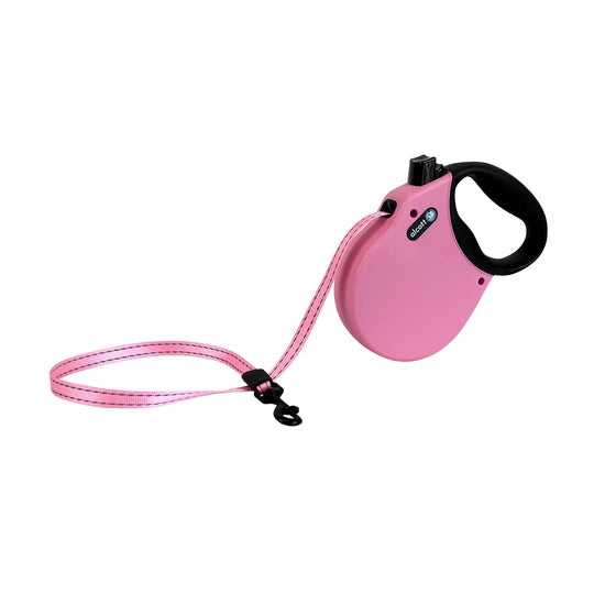 Alcott Adventures Retractable Reflective Leash Small Pink