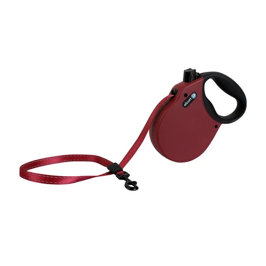 Alcott Adventures Retractable Reflective Leash Small Red