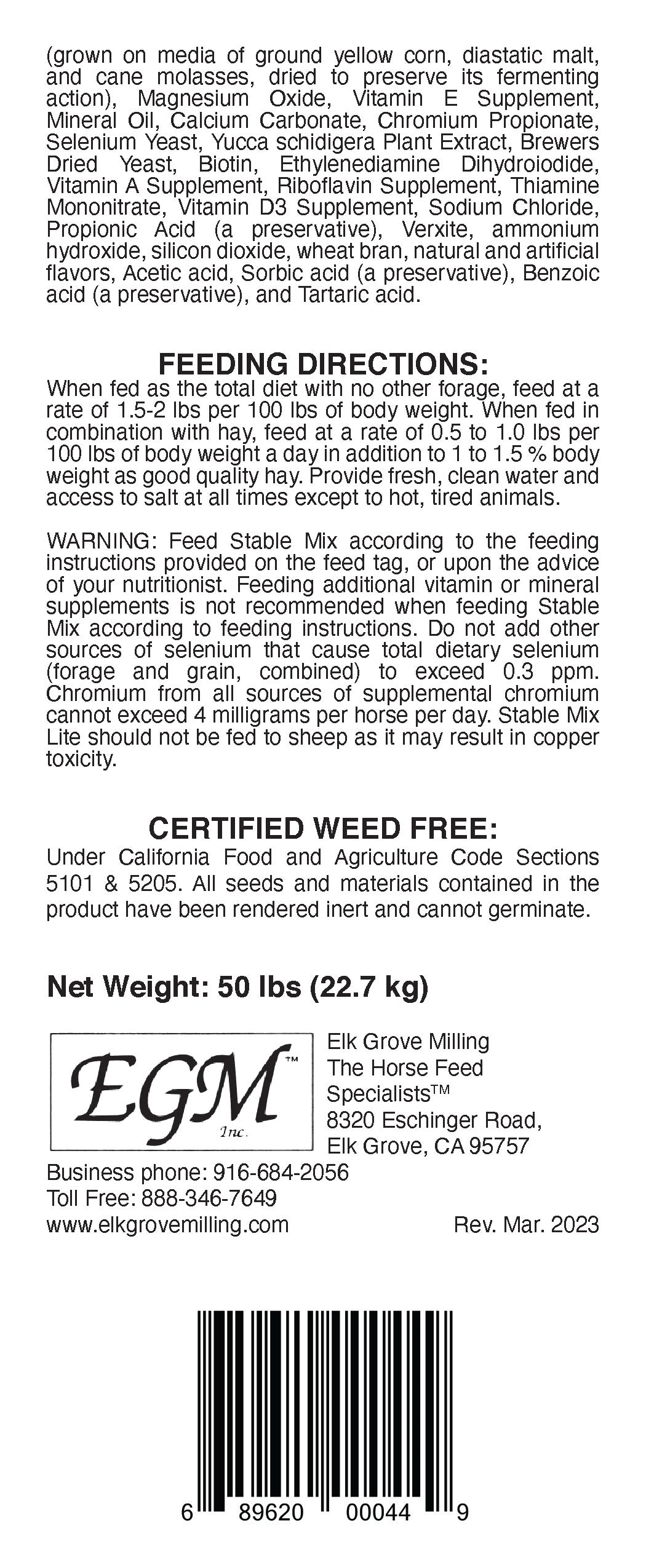 EG STABLE MIX LITE 50