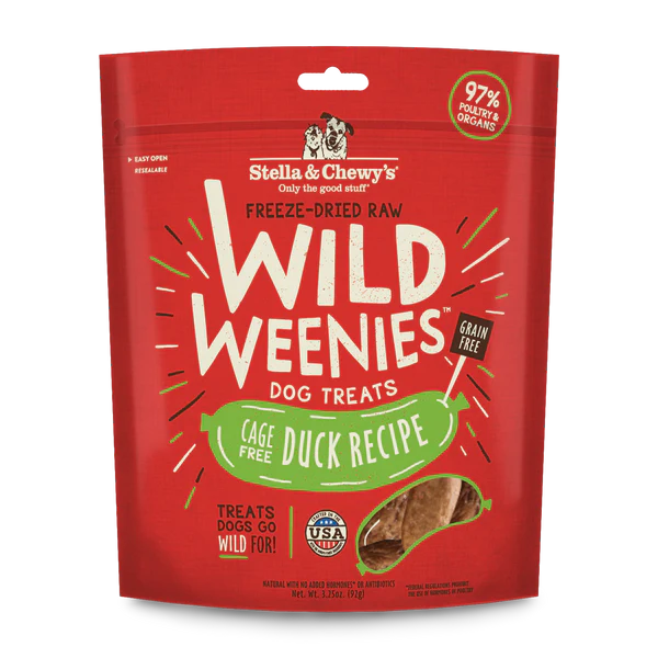 Stella and Chewy's Wild Weenies Freeze Dried Cage-Free Duck Treats for Dogs 3.25oz