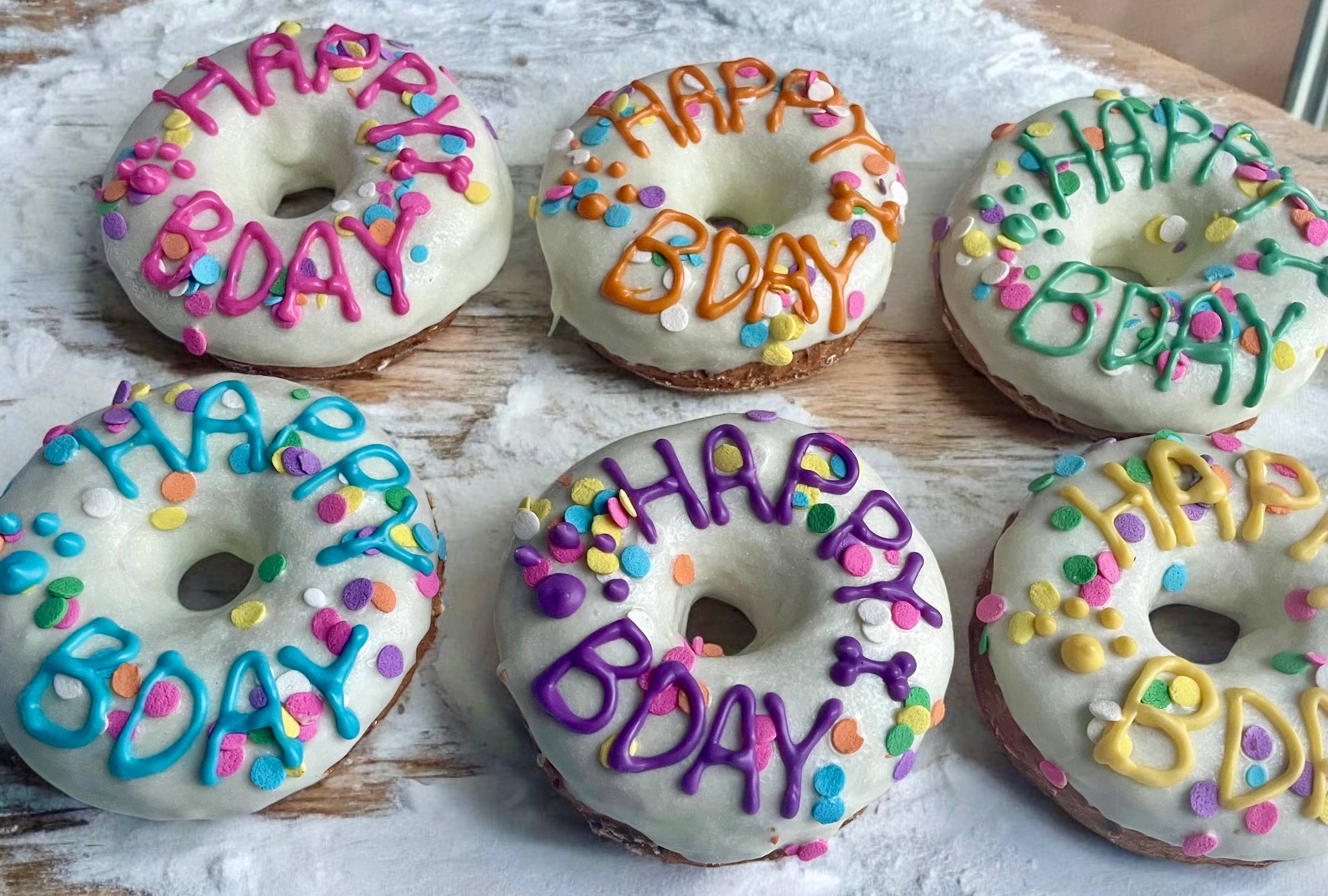 Happy BDAY birthday donut dog treats