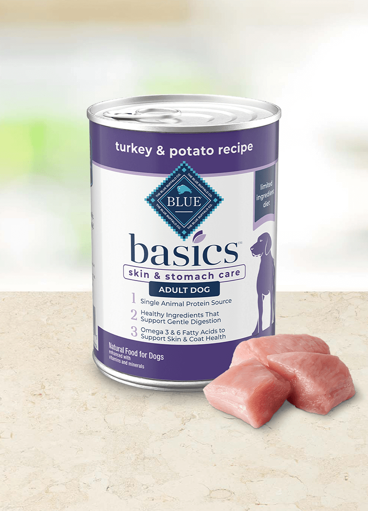 Blue Buffalo Basics Skin & Stomach Care Grain-Free Turkey & Potato Canned Dog Food 12.5oz