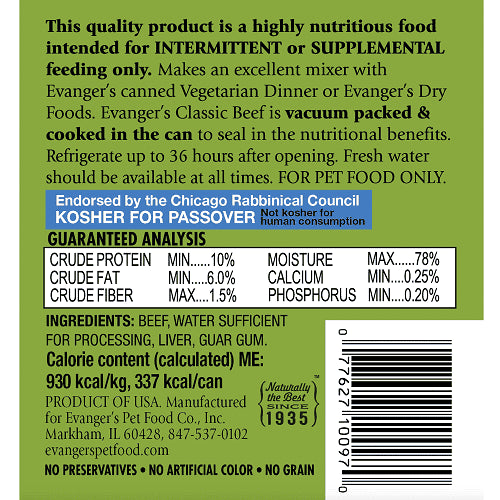 Evangers Classic Beef 13oz