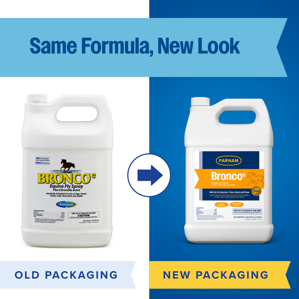 Farnam Bronco e Equine Fly Spray Plus Citronella Scent Spray Refill 1gal