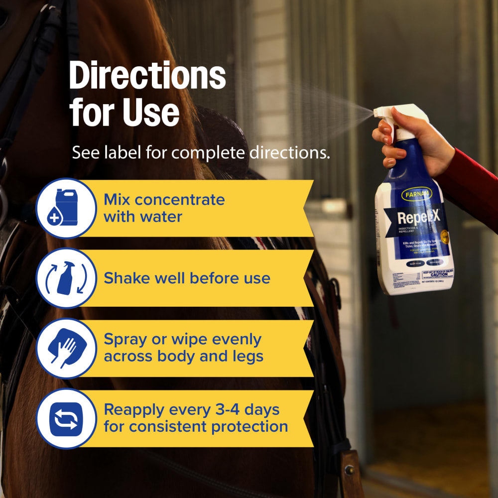 Farnam Repel-X pe Emulsifiable Equine Fly Spray Concentrate 32oz