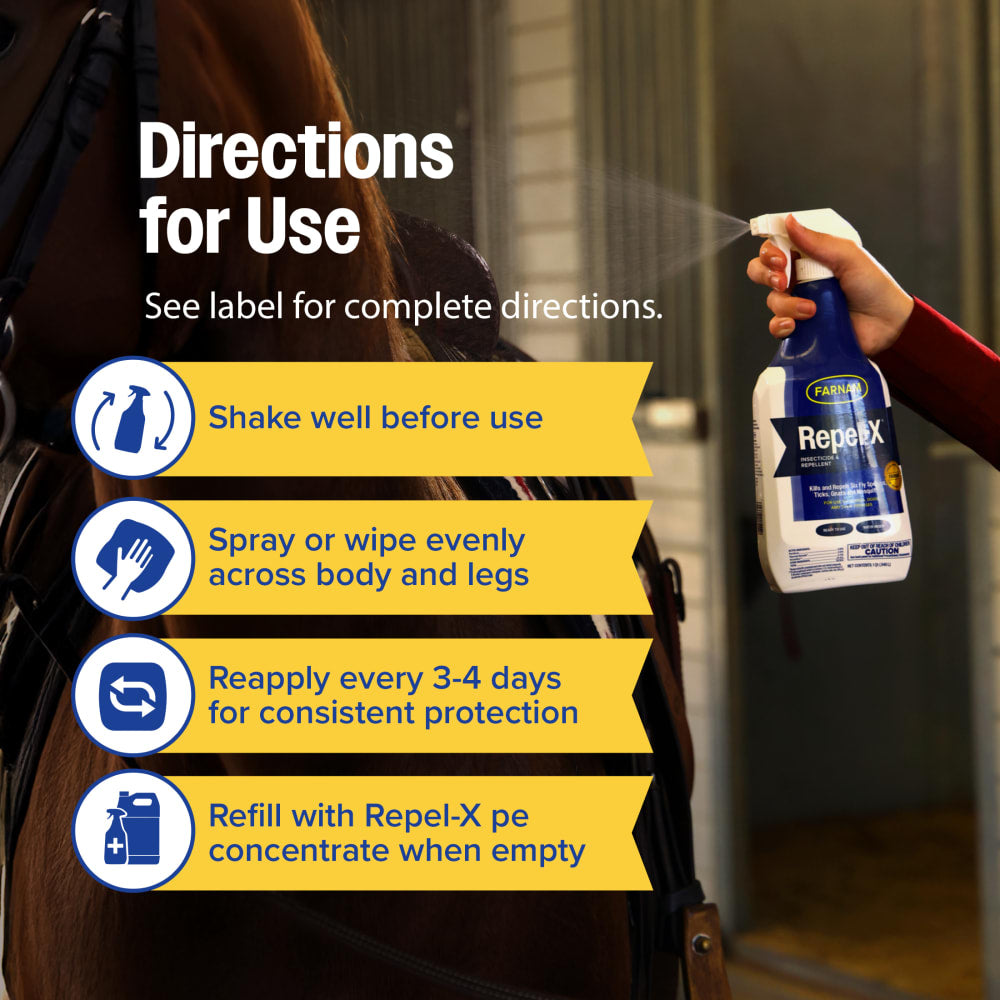 Farnam Repel-X Water Based Fly Spray for Horses 32oz