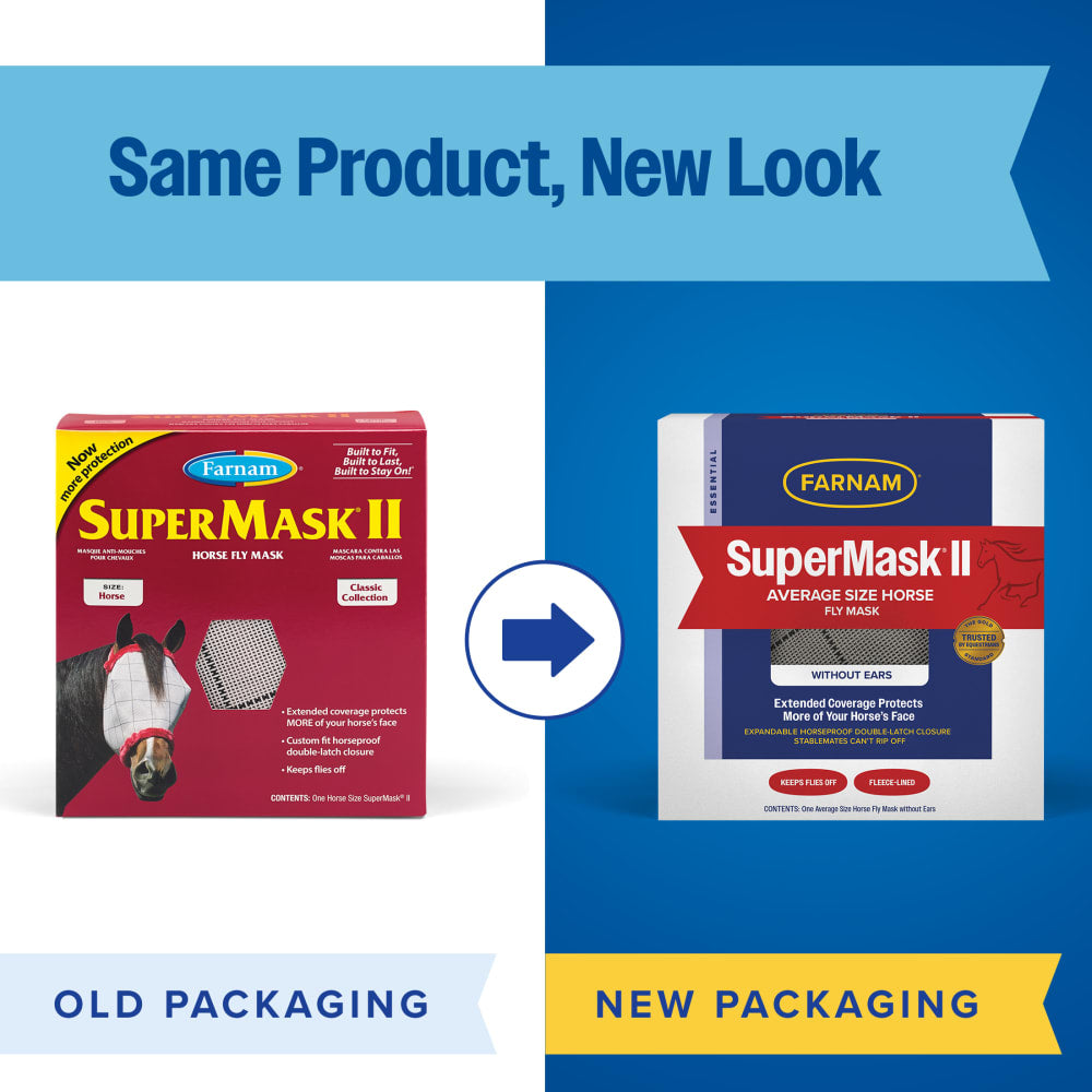 Farnam SuperMask II Horse Fly Mask Average without Ears Assorted Colors