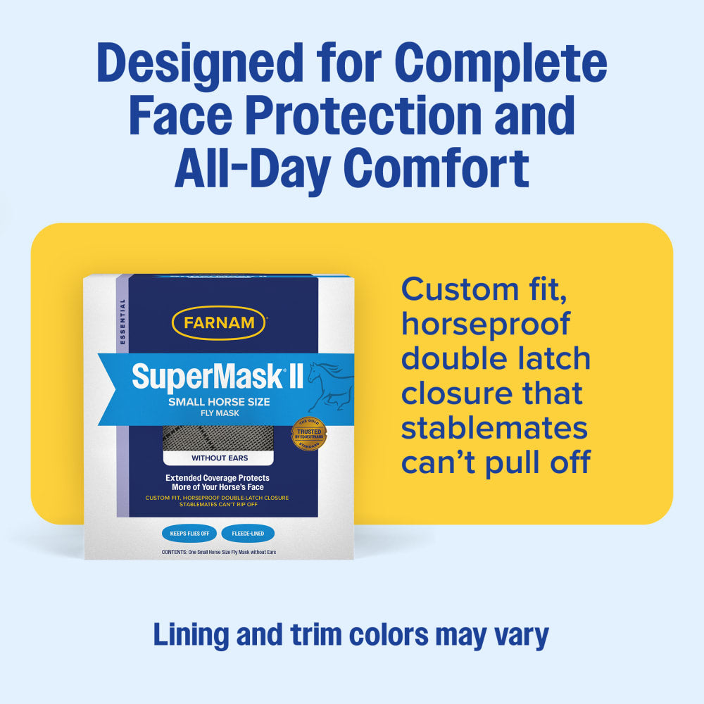 Farnam SuperMask II Small Horse Fly Mask without Ears Assorted Colors