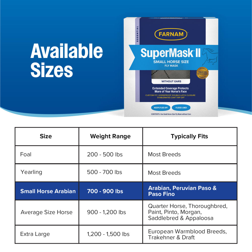 Farnam SuperMask II Small Horse Fly Mask without Ears Assorted Colors