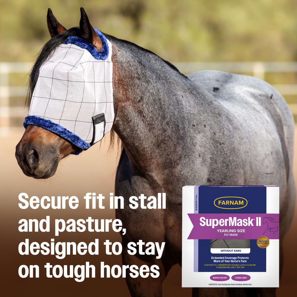 Farnam SuperMask II Yearling Fly Mask without Ears Assorted Colors