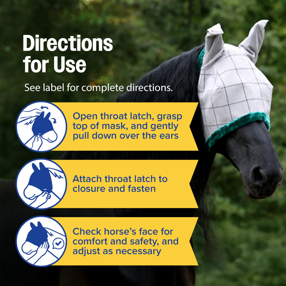 Farnam SuperMask II Fly Horse Mask with Ears Average Horse Assorted Colors