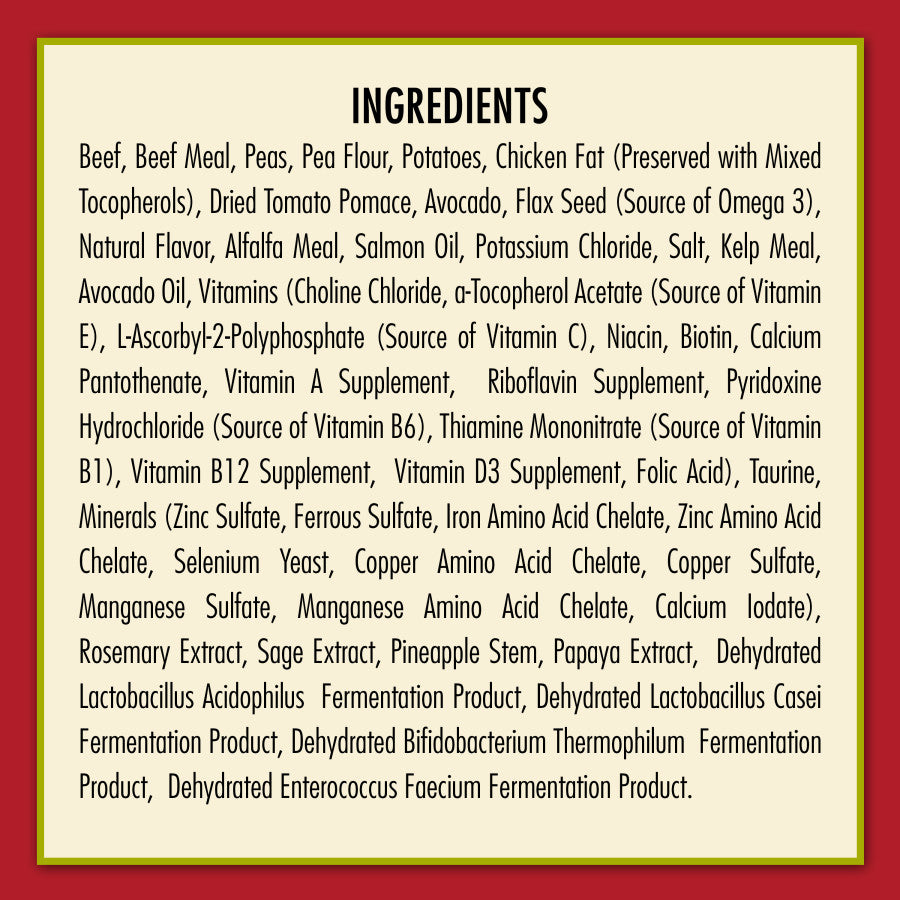 BCH DRY AVO NAT BEEF/VEG 24#