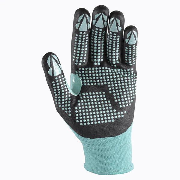 Women's Teal Nitrile Coated Grip Gloves Large 1 Pair