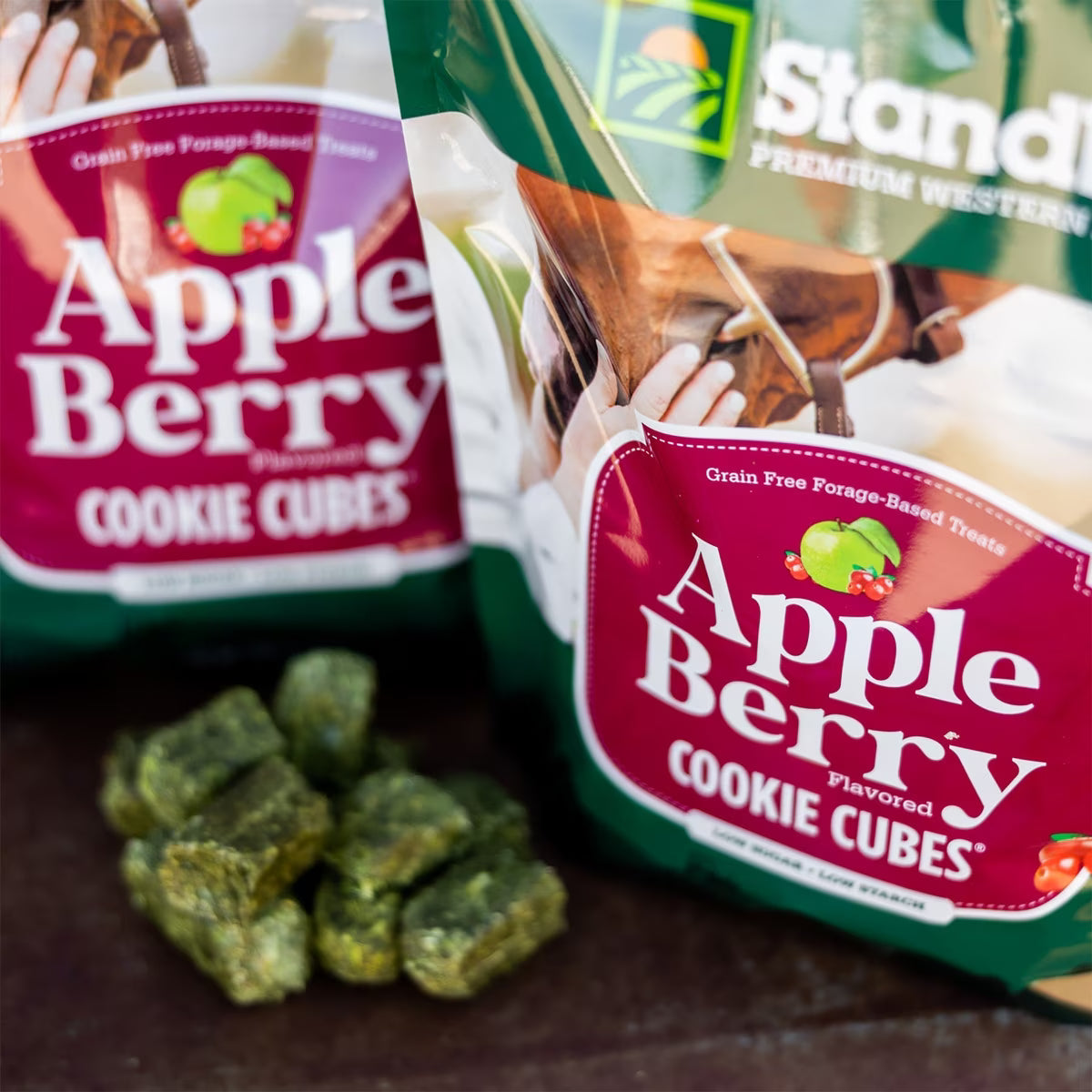 Standlee Premium Cookie Cubes Low Starch, Low Sugar Apple Berry Flavored Horse Treats 5lb