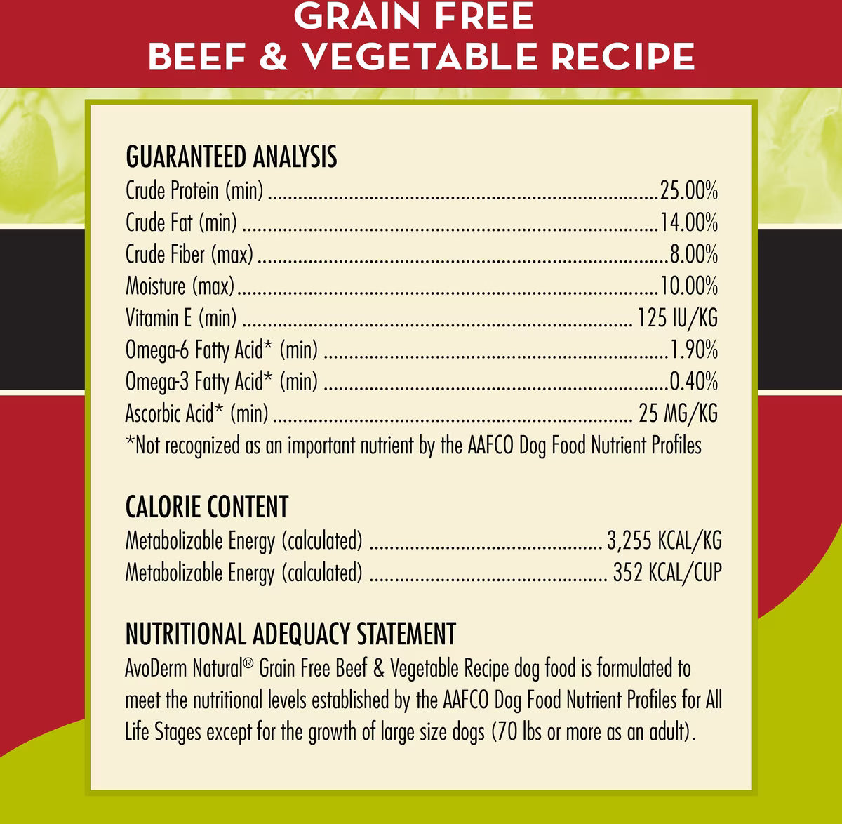 AvoDerm Beef & Vegetables Recipe Grain-Free Dry Dog Food 24lb
