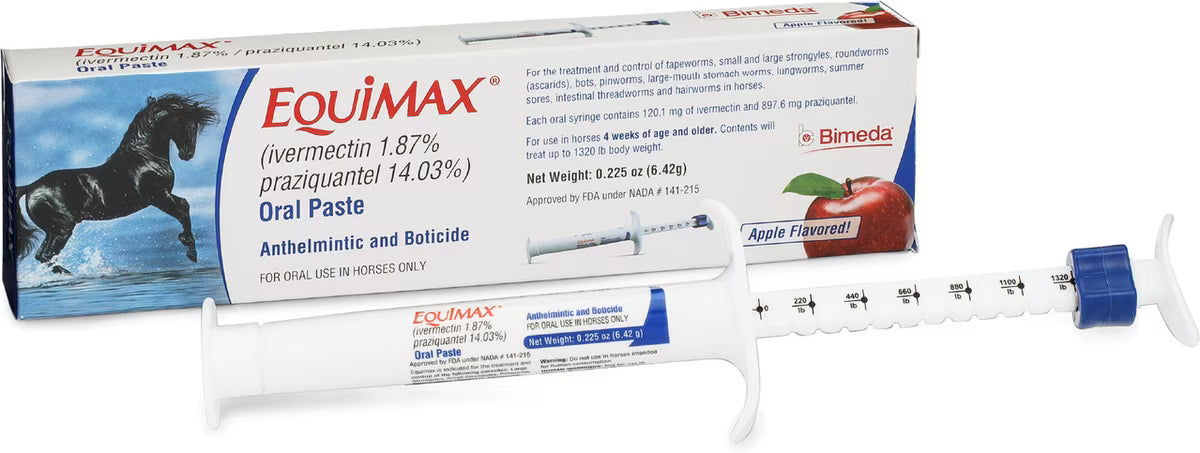Bimeda Equimax Ivermectin & Praziquantel Dewormer Paste for Horses 6.42-gm