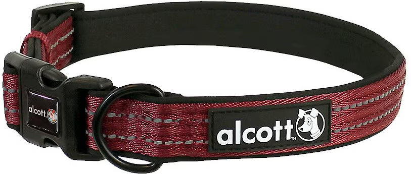 Alcott Adventures Reflective Adjustable Dog Collar Red Large