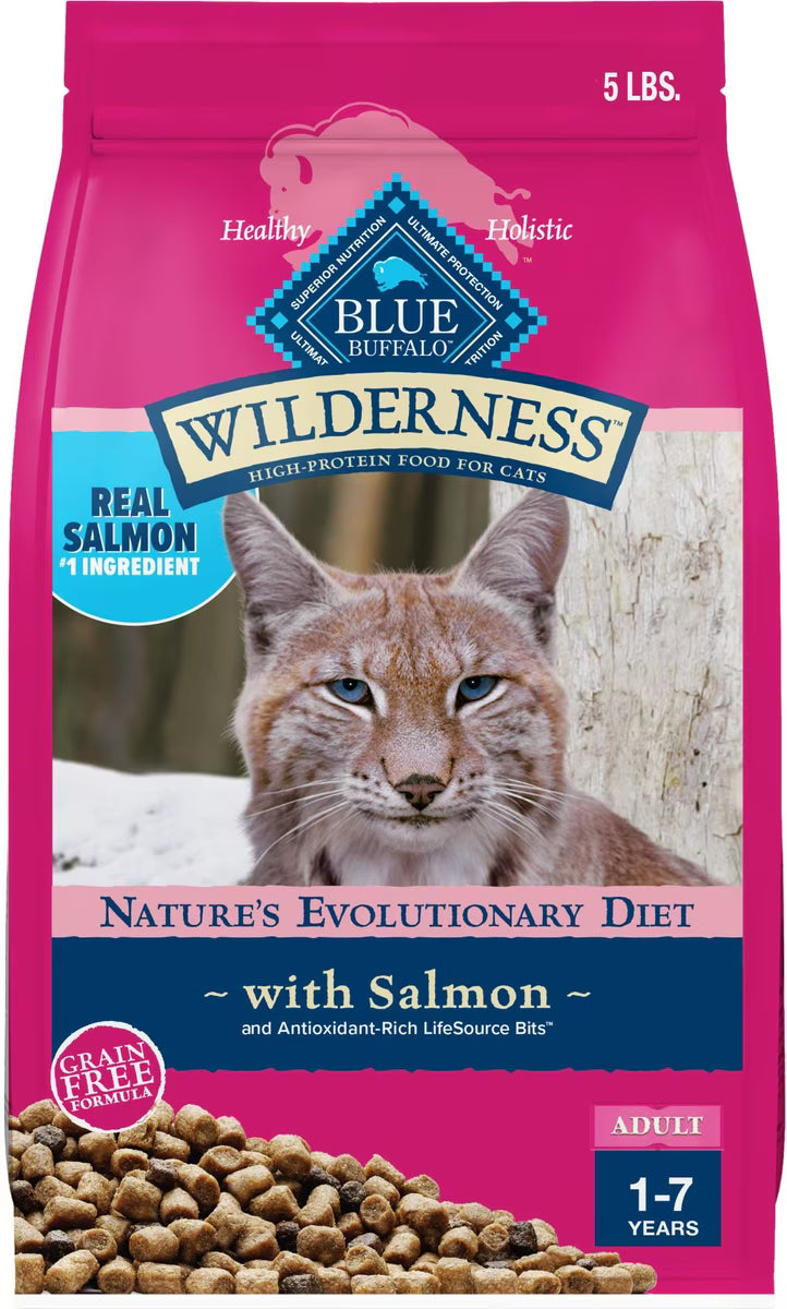 Blue Buffalo Wilderness Salmon Recipe Grain-Free Dry Cat Food 5lb