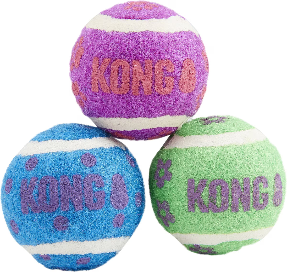 Kong Tennis Balls with Bells Cat Toys 3pk