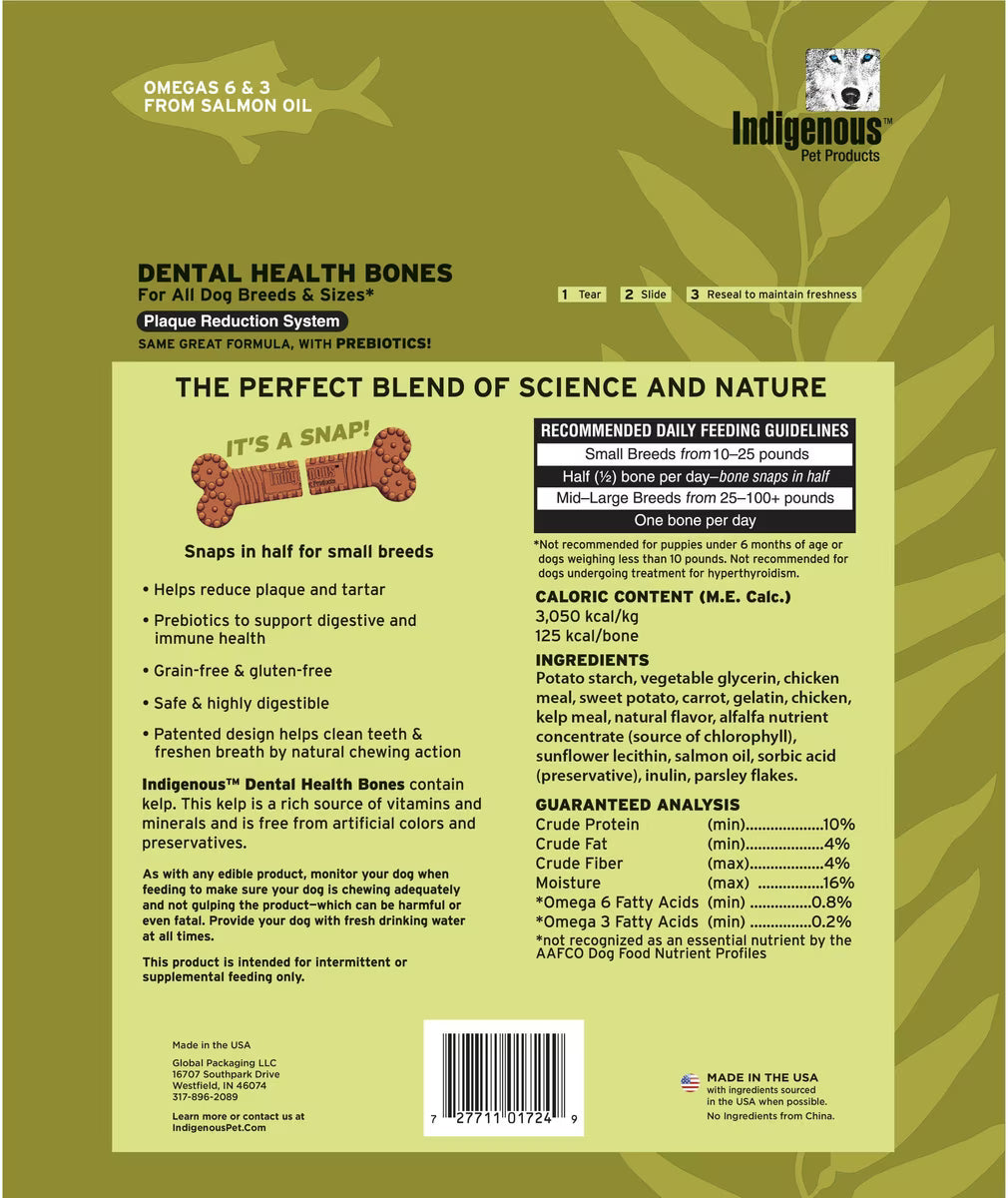 Indigenous Grain-Free Fresh Breath Formula Dental Bones for Dog 13ct