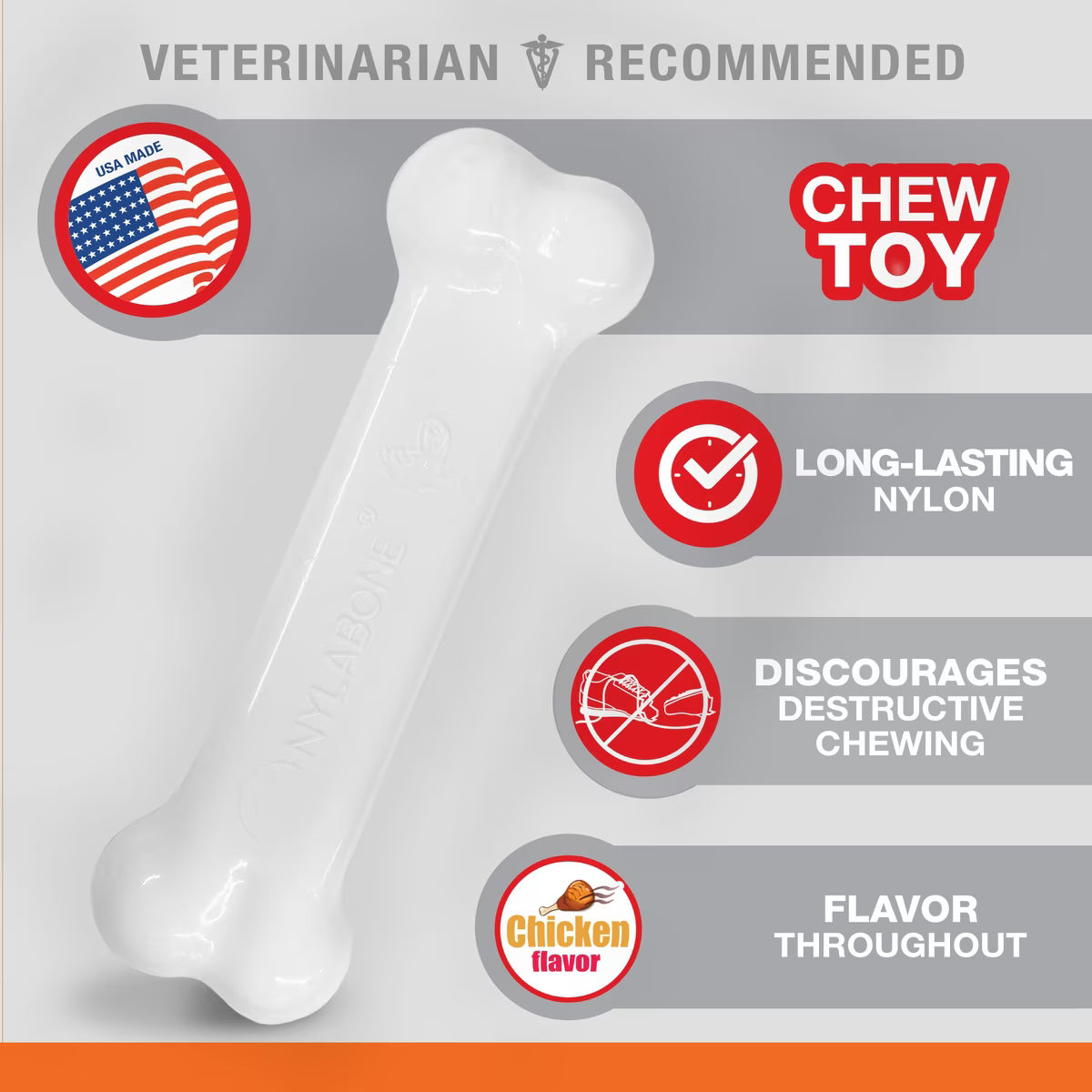 Nylabone Power Dog Chew Chicken Flavored Regular
