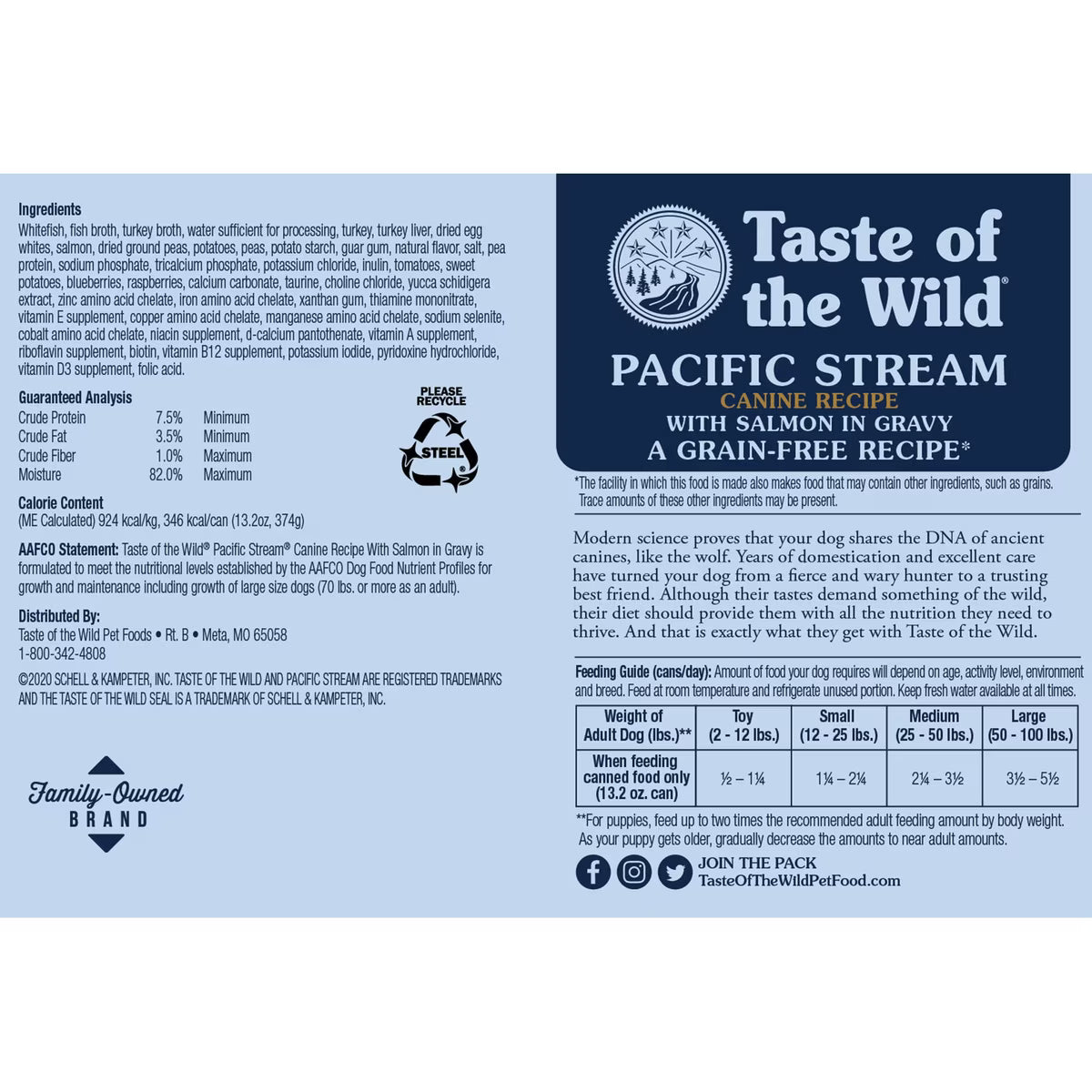 Taste of the Wild Pacific Stream Canine Recipe with Salmon in Gravy Canned Dog Food 13.2 OZ